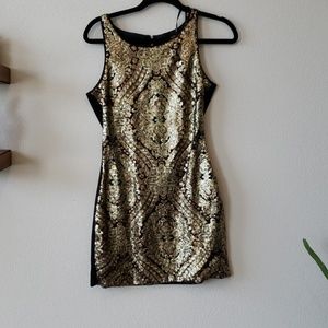 Black and gold sequine dress size small